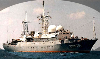 The Russian Intelligence gathering ship of the Meridian-class