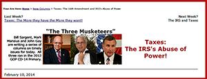 Part 2 of a series of columns on Taxes: The 16th Amendment and the IRS's Abuse of Power