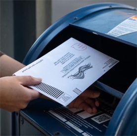 Mail box with absentee ballot