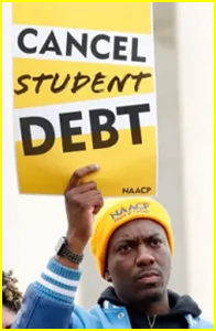 Student protesting over requirement to pay back a loan he got from the federal government