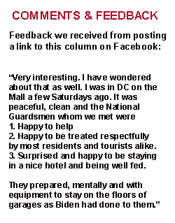 Feedback on this column from a Facebook reader