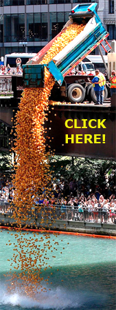 DUMP TRUCK DROPPING THOUSANDS OF DUCKY IN THE WATER