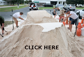 Residents fill sandbags preping for hurricane