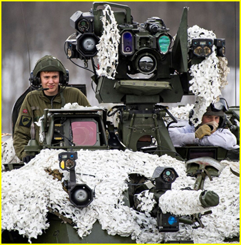 Norweign Tank camofagued but ready to strike