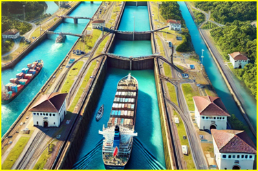 Aerial View of the Panama Canal