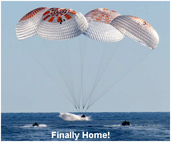 Space X Dragon  Capsule Returns Home