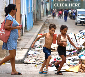 Cuba Today, street with trash piled up