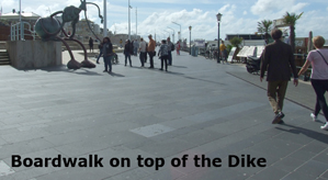 boardwalk on top of the dike