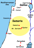 Map of Palistine showing Samaria