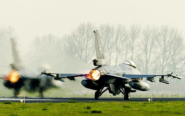 Denmark F-16 Scrambling to intercept Russian Bear Aircraft approaching Denmark Soverign Territory
