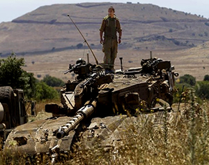 Israeli Defense Forces Tank Crew Member on top of his tank